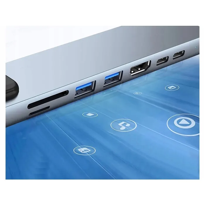 Hub USB-C 8 en 1 Thunderbolt 3 – 2 USB-C, 2 USB, HDMI, SD, RJ45 pour PC et Mac – Image 2