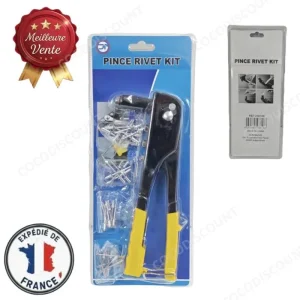 Pince à Riveter avec Jeu de Rivets – Outil de Fixation Métal pour Bricolage et Travaux