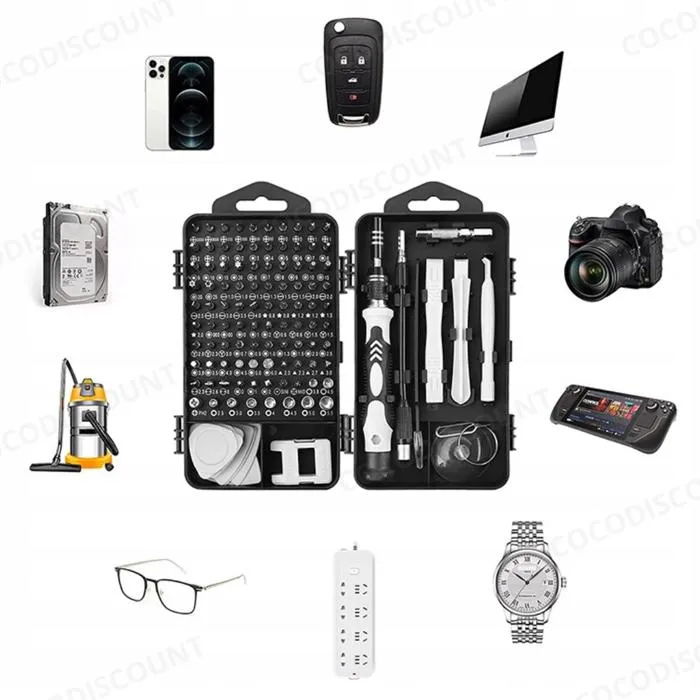 Tournevis de Précision 115-en-1 – Set Complet pour Électronique, Smartphones, PC, Bricolage et Montres – Image 2