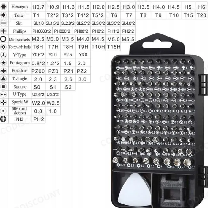 Tournevis de Précision 115-en-1 – Set Complet pour Électronique, Smartphones, PC, Bricolage et Montres – Image 4
