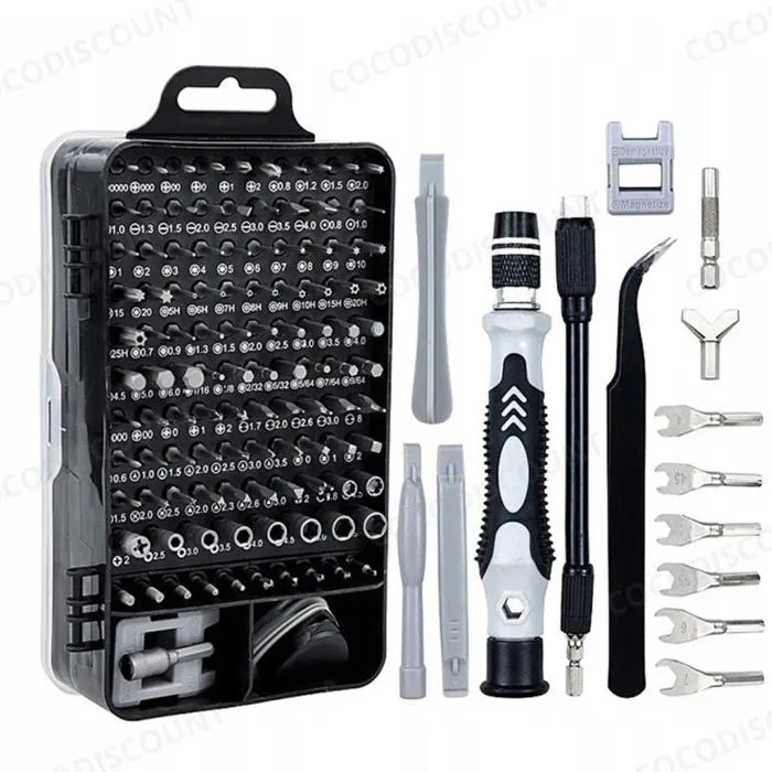 Tournevis de Précision 115-en-1 – Set Complet pour Électronique, Smartphones, PC, Bricolage et Montres – Image 5