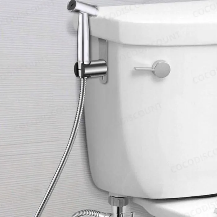 Douchette Métal Bouton-Poussoir pour Toilettes et Bidets – Robuste et Durable – Hygiène Intime Toilette 12,5x6 cm – Image 2