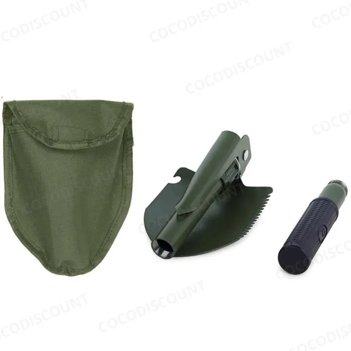 Pelle Pliable Multifonction Outdoor – Kilof, Scie, Pioche, Ouvre-Bouteilles pour Camping, Survie et Randonnée – Image 4