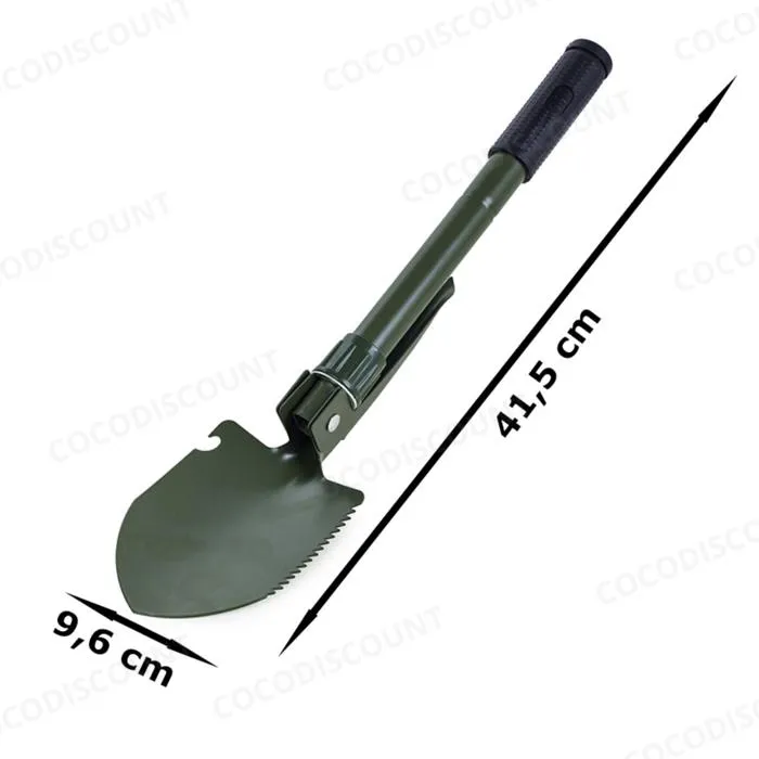 Pelle Pliable Multifonction Outdoor – Kilof, Scie, Pioche, Ouvre-Bouteilles pour Camping, Survie et Randonnée – Image 6