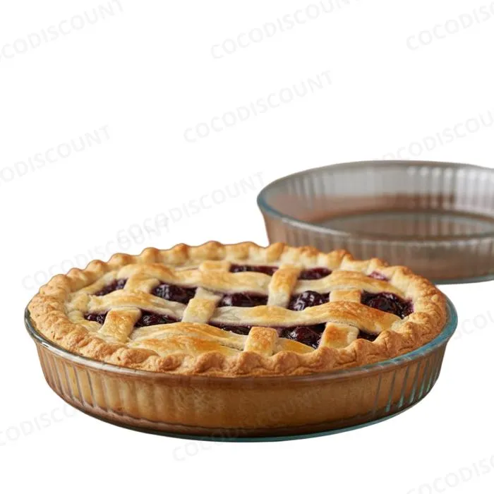 Lot 2 Plats Four Ronds en Cristal 32 cm & 26 cm – Résistance Chocs Thermiques – Idéal Tarte, Gratin et Plats de Cuisson – Image 2