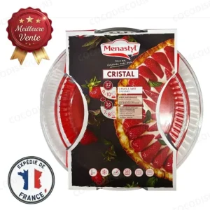 Lot 2 Plats Four Ronds en Cristal 32 cm & 26 cm – Résistance Chocs Thermiques – Idéal Tarte, Gratin et Plats de Cuisson