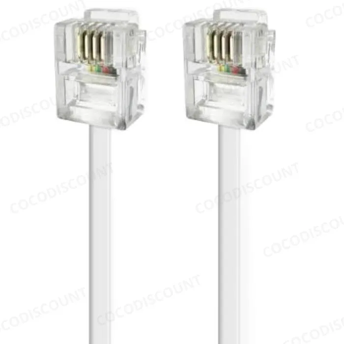 Câble Téléphonie RJ11 10 m – Connecteur Mâle pour Téléphone Fixe, Fax et Modem – Image 2