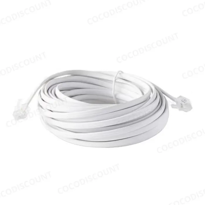 Câble Téléphonie RJ11 10 m – Connecteur Mâle pour Téléphone Fixe, Fax et Modem – Image 3