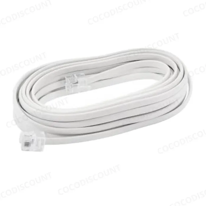 Câble Téléphonie RJ11 10 m – Connecteur Mâle pour Téléphone Fixe, Fax et Modem – Image 5