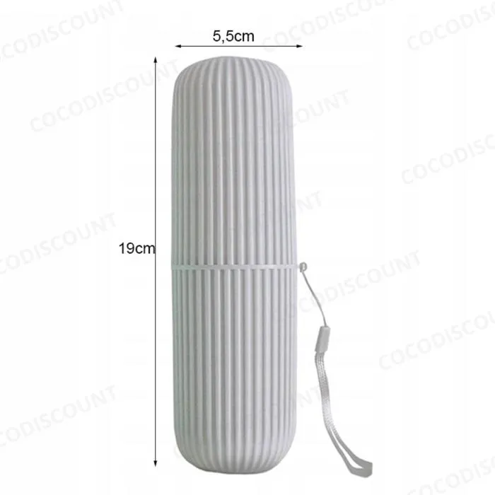 Lot de 2 Étuis de Voyage Gris pour Brosse à Dents et Dentifrice – Gobelet Organisateur Compact – Image 4