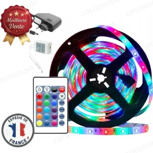 Bande LED SMD 3528 RGB 4,5 m Étanche – Kit Lumière Ambiance avec Télécommande | Éclairage LED Multicolore pour Maison et Décoration