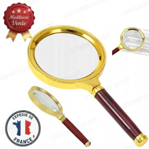 Loupe à Main Classic 80 mm – Lentille en Verre Doré | Loupe de Lecture et Observation Élégante