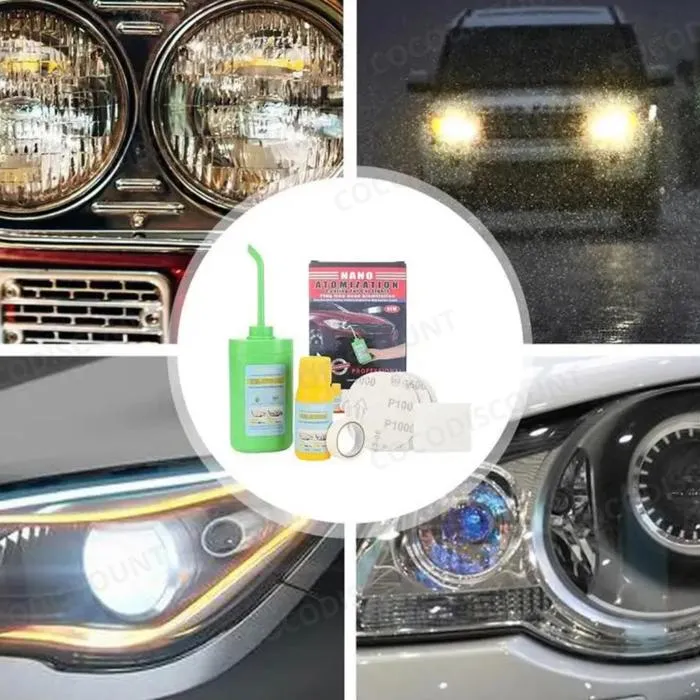 Kit rénovation phares voiture – Polissage et nettoyage optiques auto, élimine rayures et jaunissement des phares – Image 4