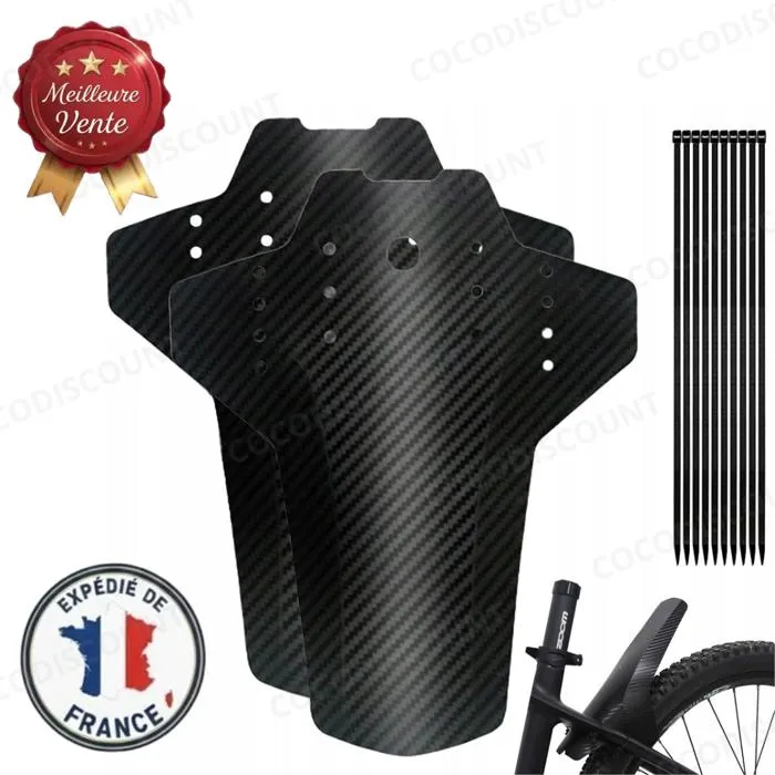 Garde-boue Vélo MTB Avant et Arrière – Lot 2 Pièces Universel 24/26/28″ pour VTT, Mountain Bike