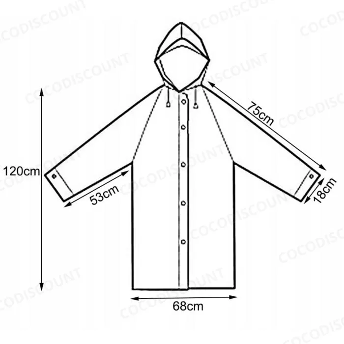Cape de pluie blanche 120 cm – Poncho imperméable léger pour adultes et enfants - pratique – Image 9