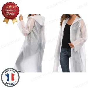 Cape de pluie blanche 120 cm – Poncho imperméable léger pour adultes et enfants - pratique