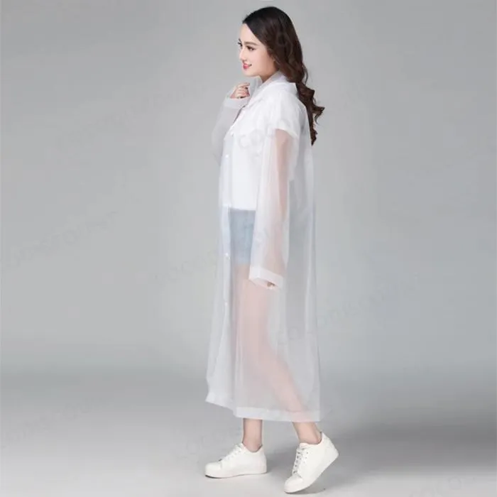 Cape de pluie blanche 120 cm – Poncho imperméable léger pour adultes et enfants - pratique – Image 2