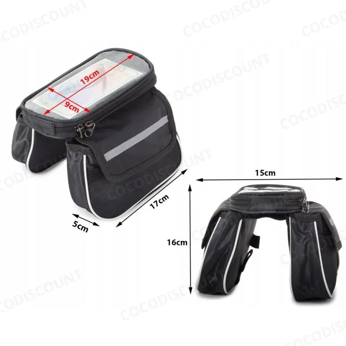 Étui de Téléphone pour Vélo – Sacoche Double Compartiment Étanche pour Smartphone, Pochette Guidon et Cadre – Image 3