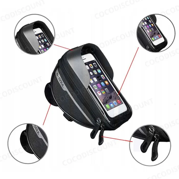 Sacoche de Vélo Étanche pour Téléphone – Étui Guidon avec Double Compartiment pour Smartphone, Clés et Accessoires – Image 3
