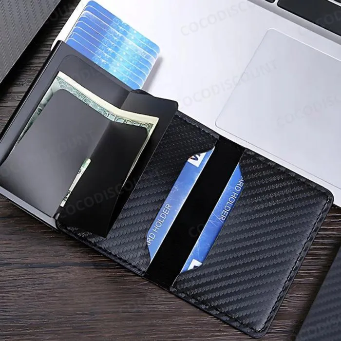 Portefeuille Homme RFID Anti-Piratage – Sécurisé, Porte-Cartes et Billets – Noir – Image 3