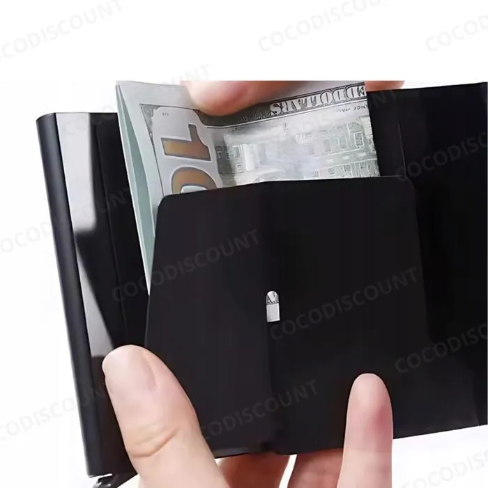 Portefeuille Homme RFID Anti-Piratage – Sécurisé, Porte-Cartes et Billets – Noir – Image 4