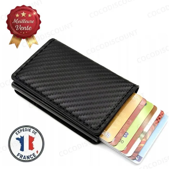 Portefeuille Homme RFID Anti-Piratage – Sécurisé, Porte-Cartes et Billets – Noir