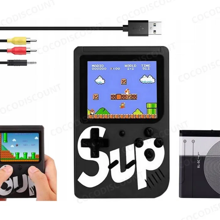 Console Rétro Portable Noire – 400 Jeux Classiques Intégrés – TV Game Box 3.0 avec Manette Multijoueur – Image 4