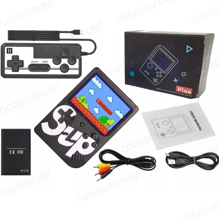 Console Rétro Portable Noire – 400 Jeux Classiques Intégrés – TV Game Box 3.0 avec Manette Multijoueur – Image 6