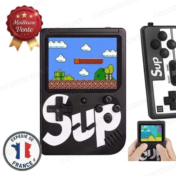 Console Rétro Portable Noire – 400 Jeux Classiques Intégrés – TV Game Box 3.0 avec Manette Multijoueur