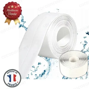 Bande d’étanchéité blanche 3 m – Adhésif PVC fort pour murs de salle de bain, cuisine et évier