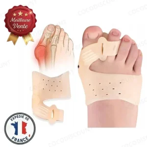 Lot de 2 Séparateurs d’Orteils Hallux Valgus en Gel – Orthèse Correcteur d’Oignon avec Aimants Magnétiques pour Soulager la Douleur du Pied