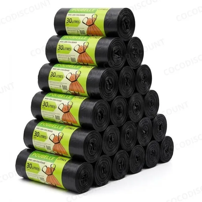 Lot de 24 Rouleaux Sacs Poubelle 30L – 360 Sacs avec Lien Coulissant, Résistants et Pratiques pour Cuisine, Bureau et Maison – Image 2