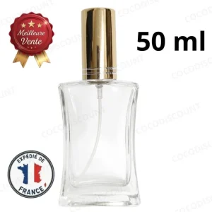 Flacon de Parfum en Verre 50 ml avec Vaporisateur – Bouteille Rechargeable Spray – pour Parfum, Eau de Toilette, Cosmétique