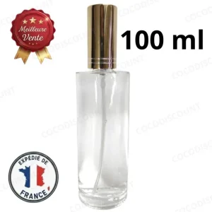 Flacon en Verre Parfum 100 ml avec Vaporisateur – Spray Rechargeable pour Voyage – Eau de Toilette et Cosmétique