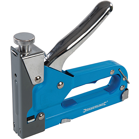 Agrafeuse Cloueuse Manuelle 3 en 1 Silverline 300 Agrafes inclus 8, 10,12 mm –Bricolage,Tapisserie, Bois